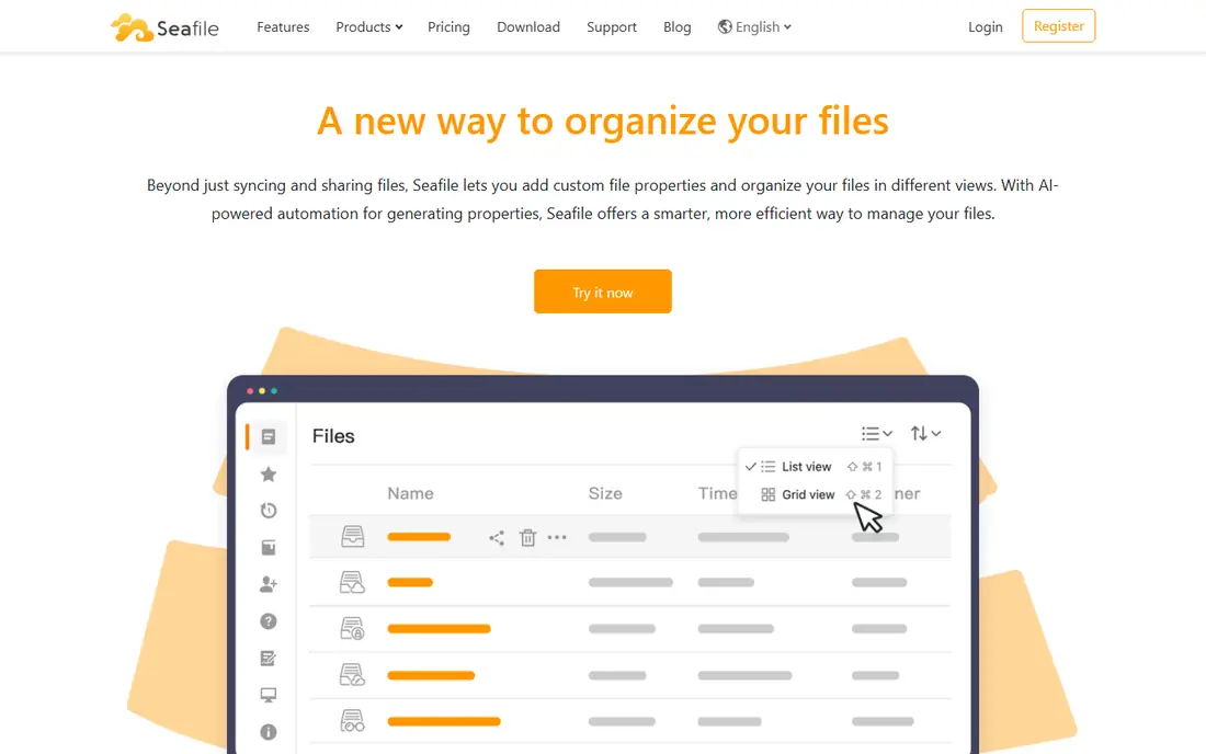 Seafile homepage