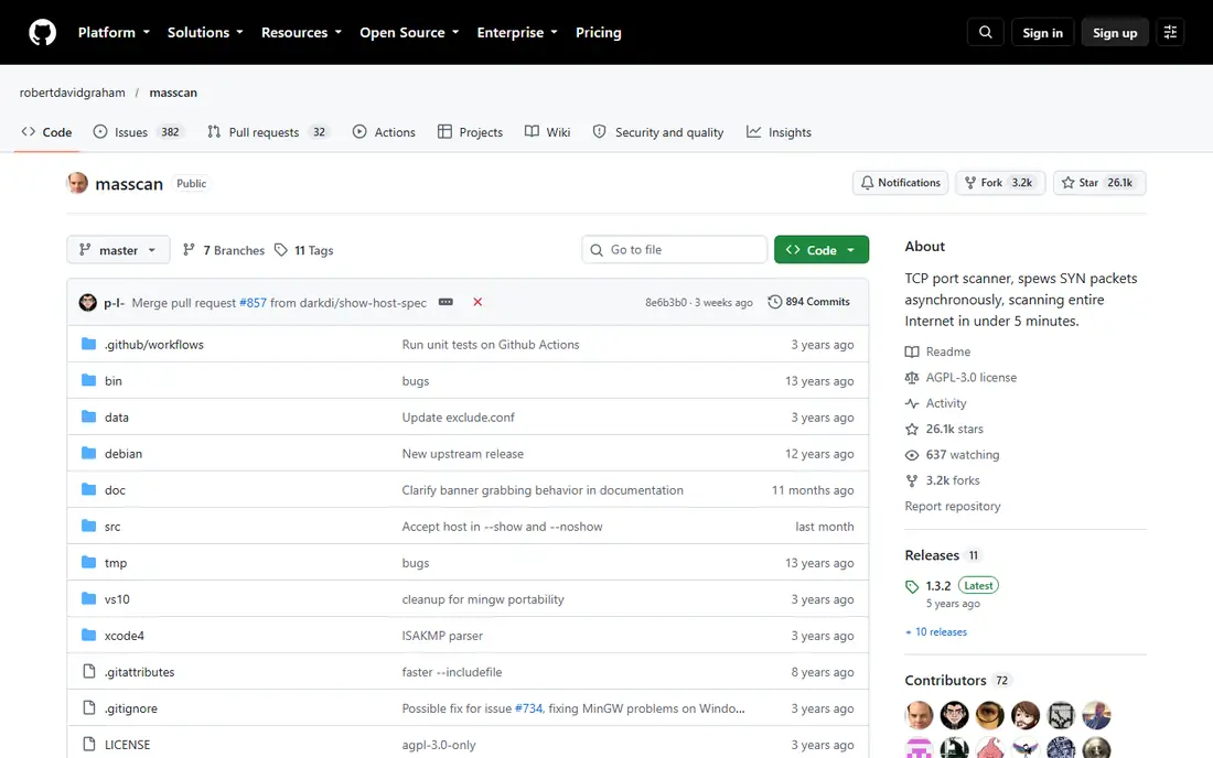Masscan homepage