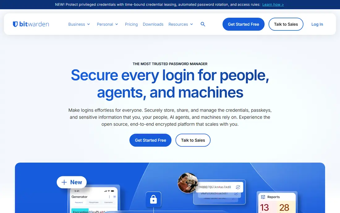 Bitwarden homepage