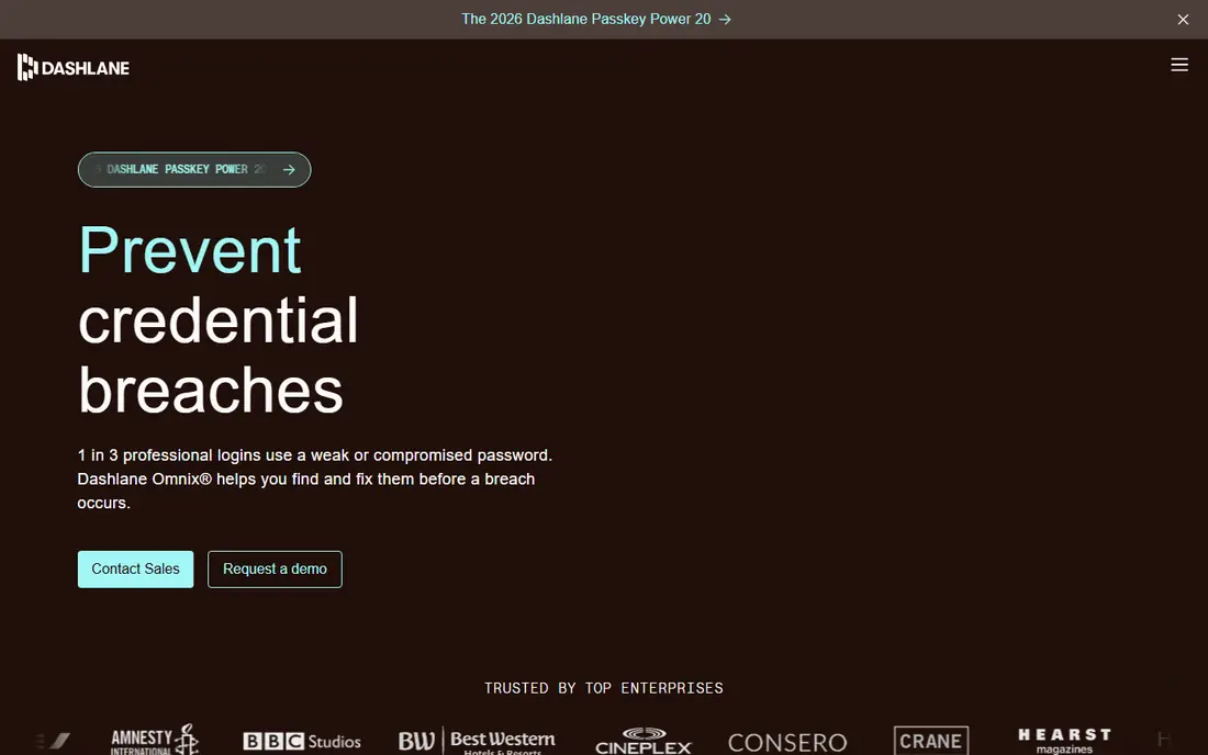 Dashlane homepage