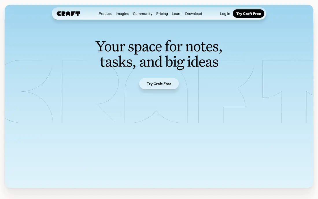 Craft homepage