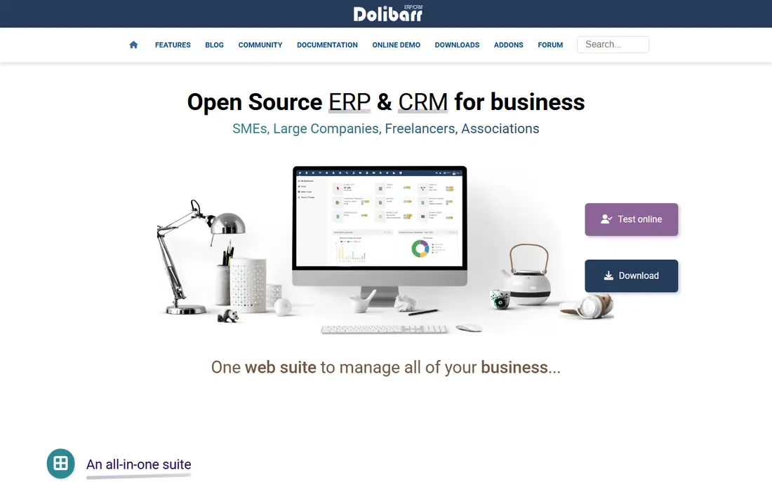 Dolibarr homepage