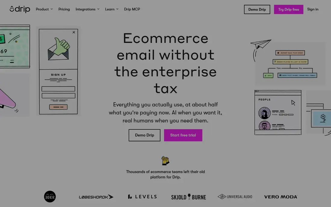 Drip homepage