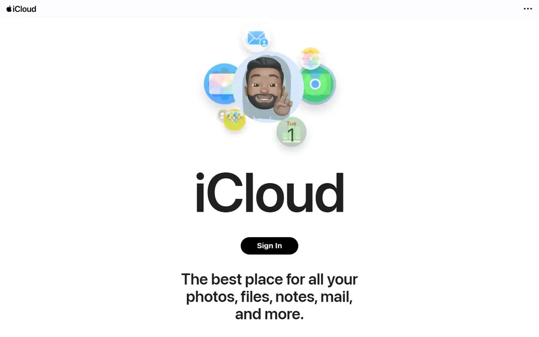 iCloud Drive homepage