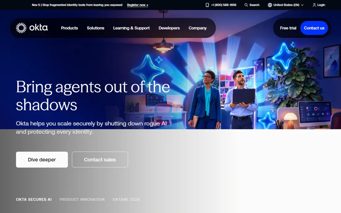 Okta homepage