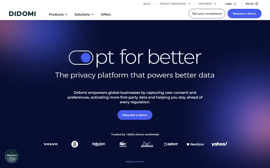 Didomi homepage