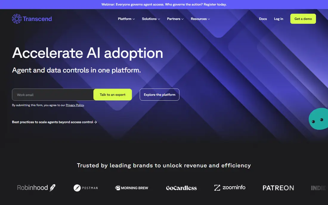 Transcend homepage