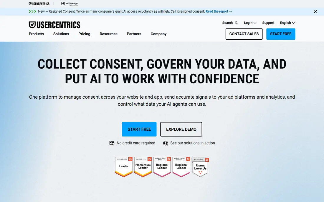 Usercentrics homepage