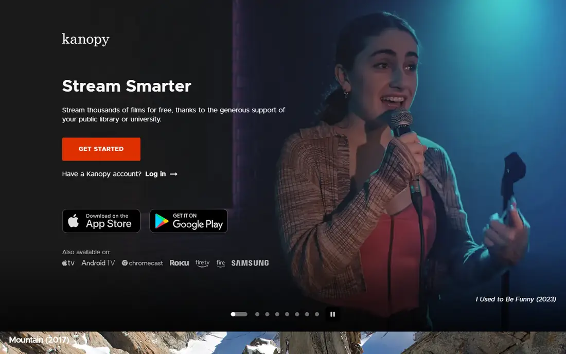 Kanopy homepage