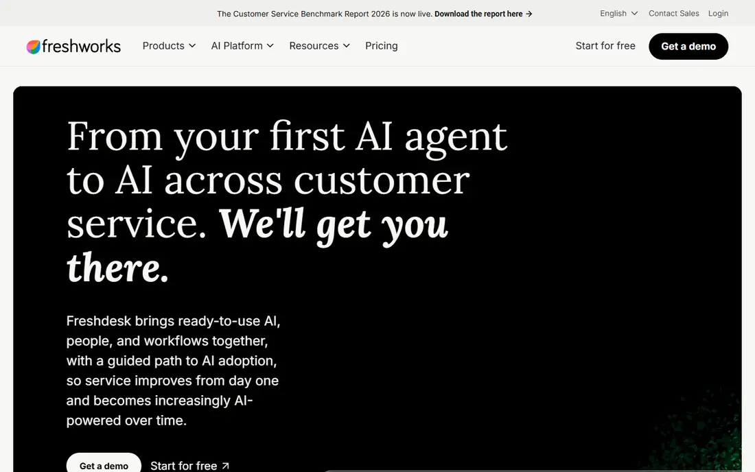 Freshdesk homepage