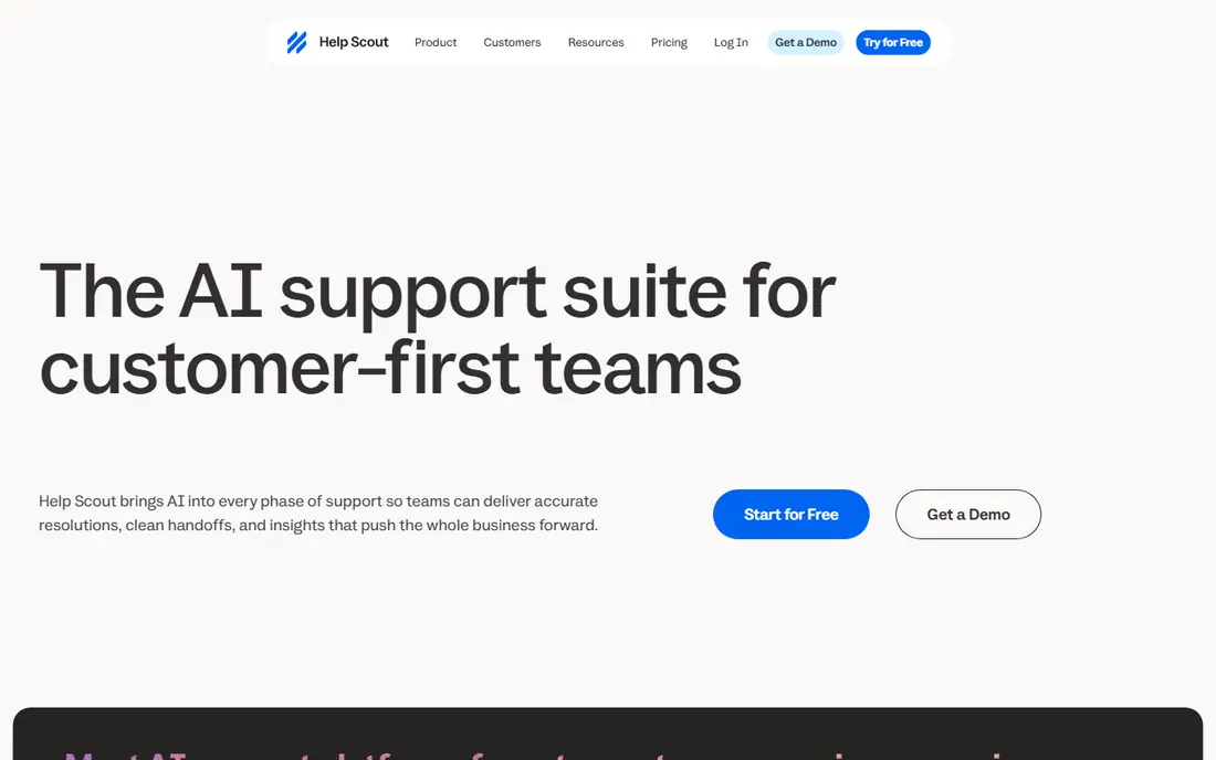 Help Scout homepage