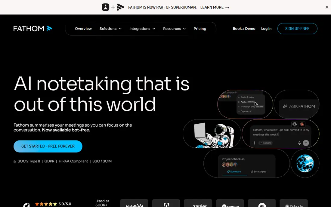 Fathom homepage
