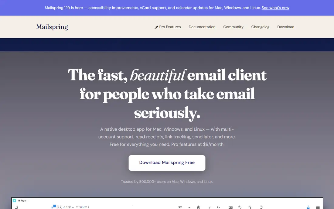 Mailspring homepage