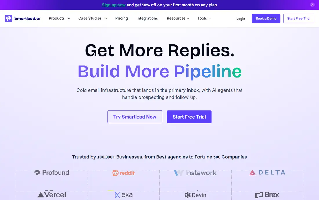 Smartlead homepage
