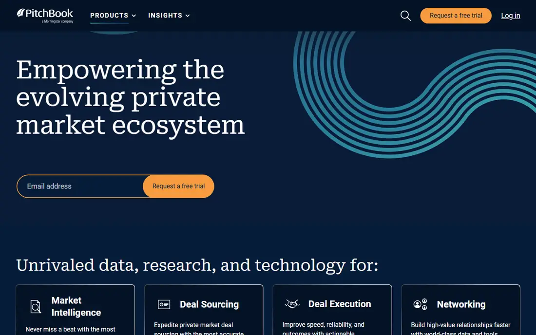 PitchBook homepage
