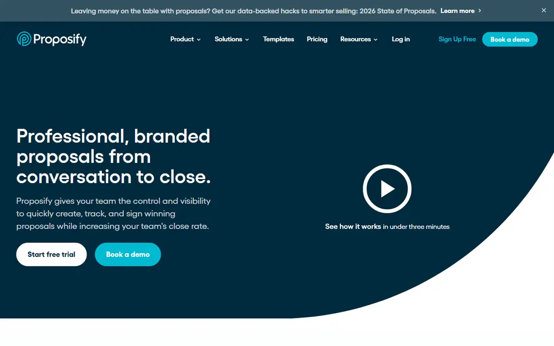 Proposify homepage