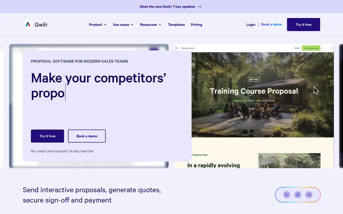 Qwilr homepage