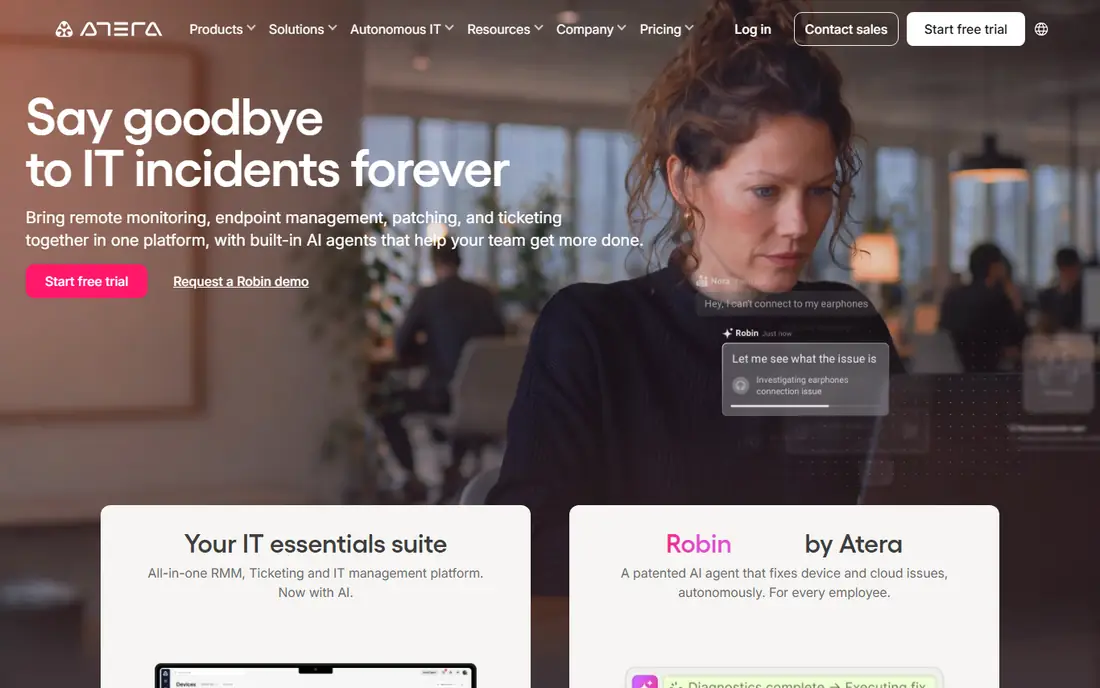 Atera homepage