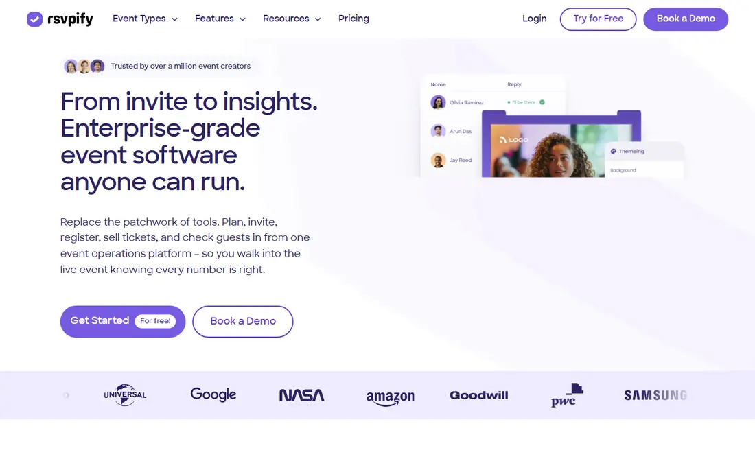 RSVPify homepage