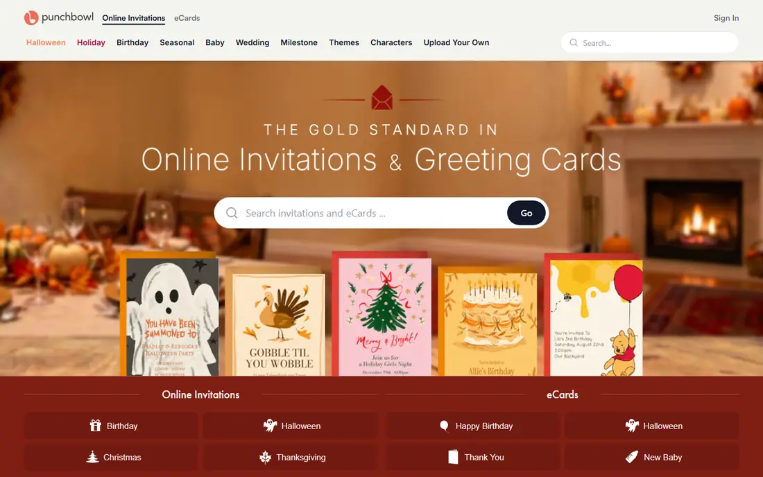Punchbowl homepage