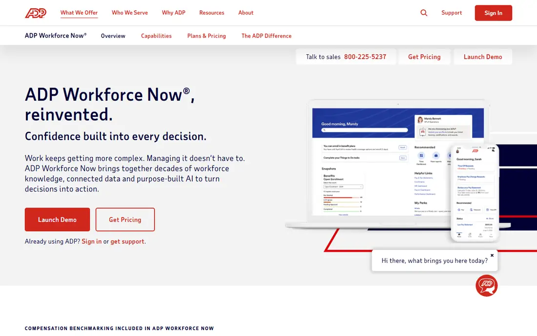 ADP Workforce Now homepage
