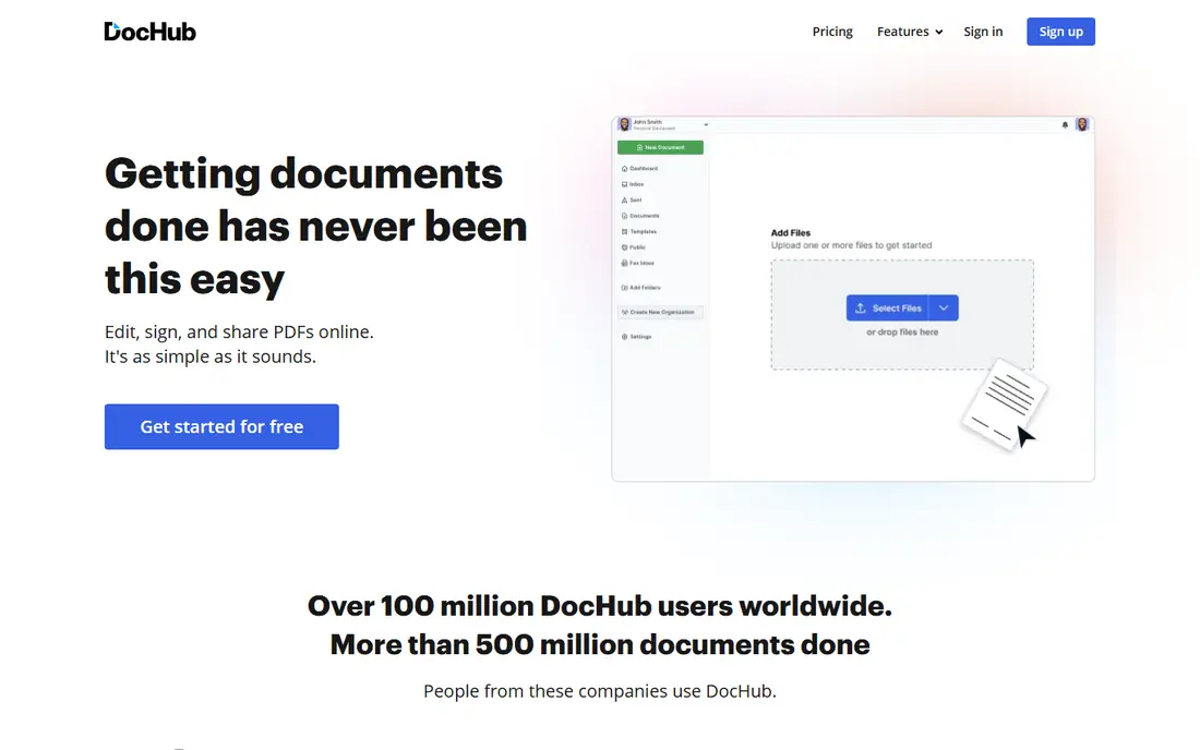 DocHub homepage