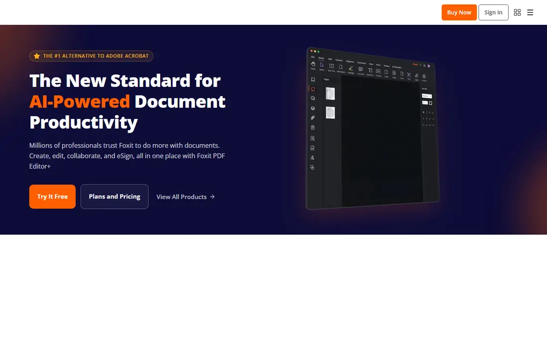 Foxit PDF Editor homepage
