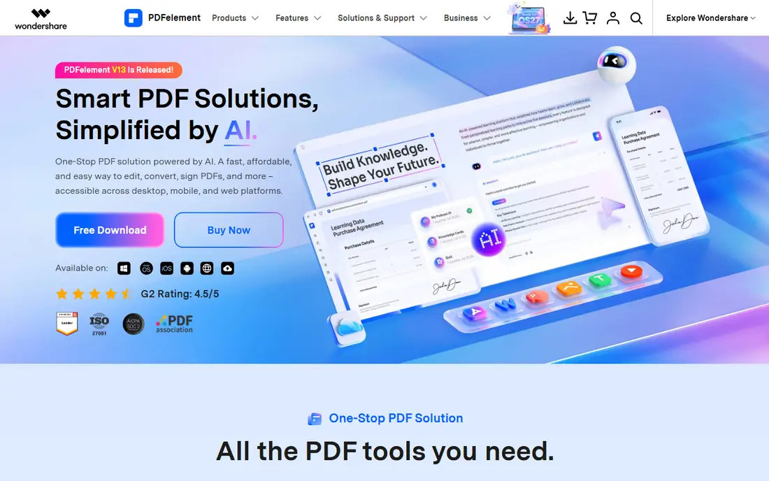 PDFelement homepage
