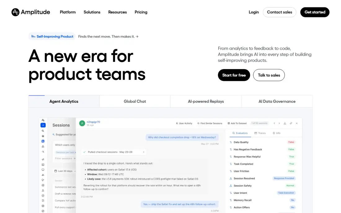 Amplitude homepage