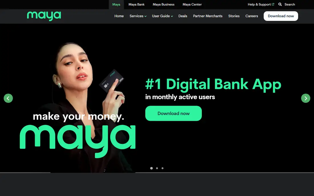 Maya Credit homepage