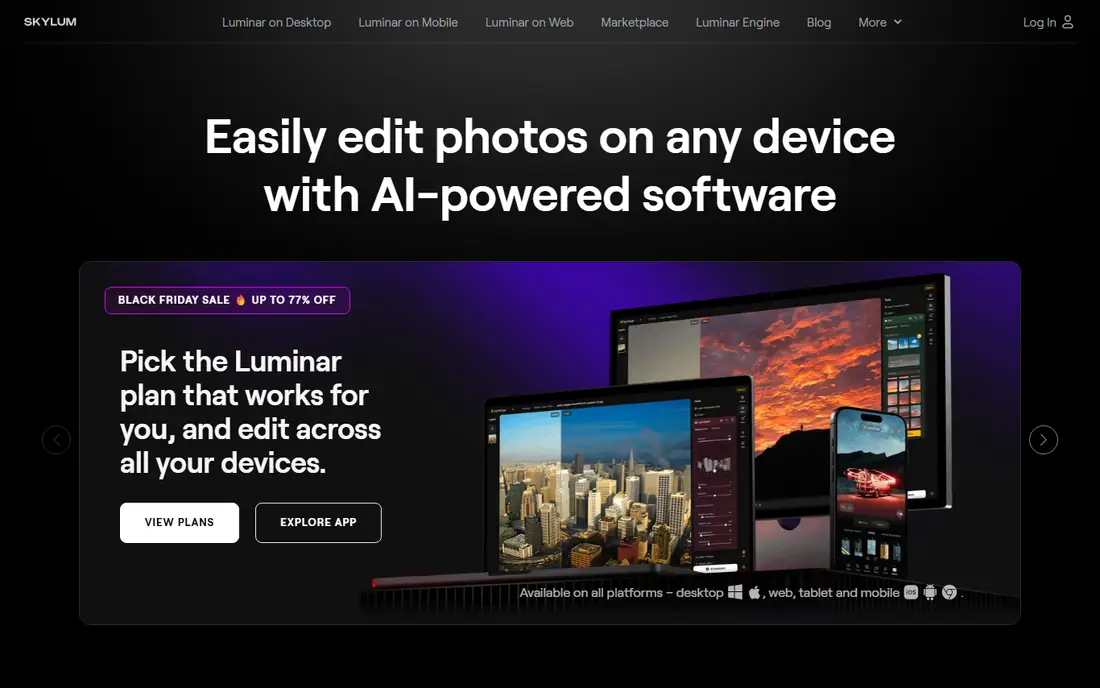 Luminar Neo homepage