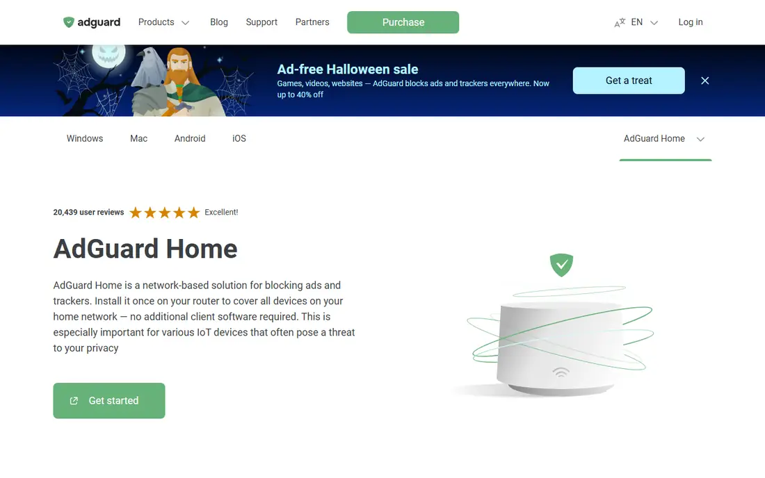 AdGuard Home homepage