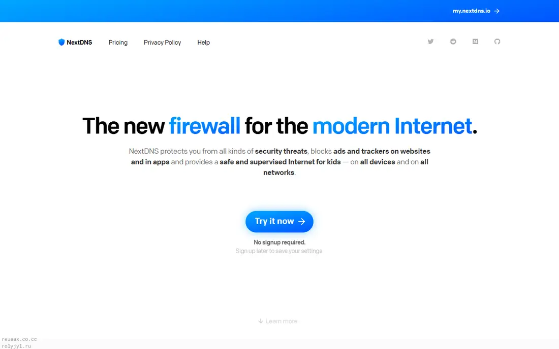 NextDNS homepage
