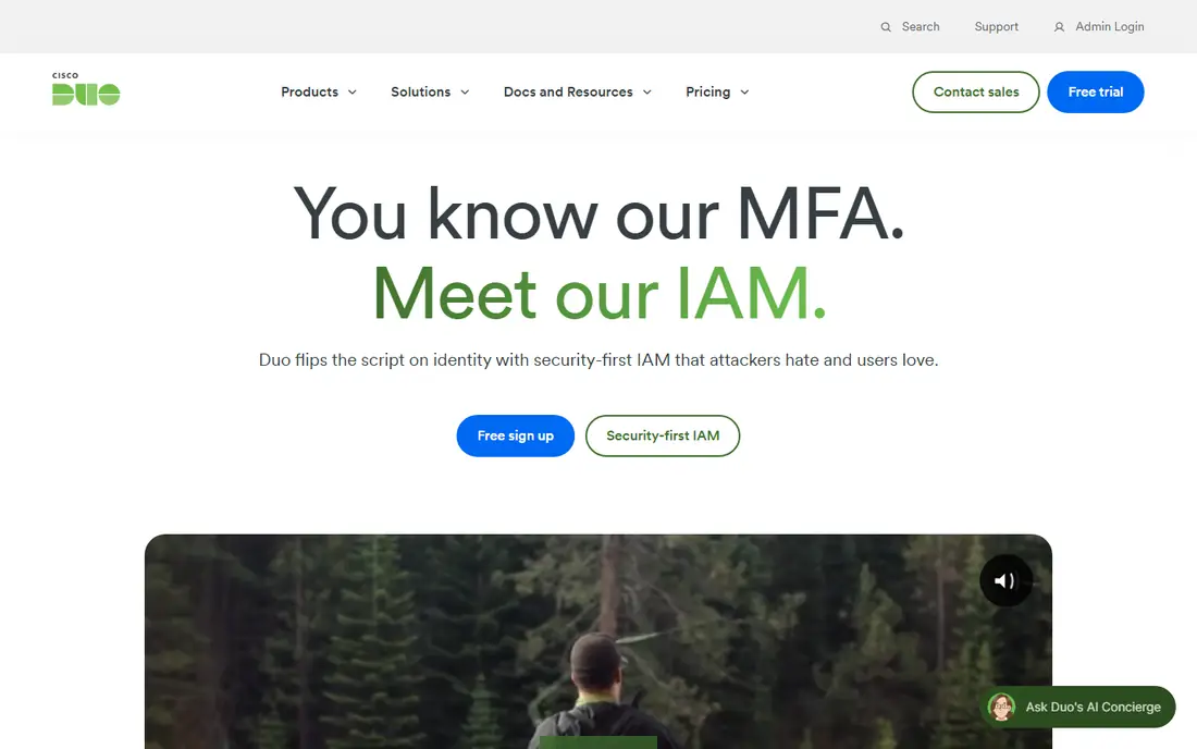 Cisco Duo homepage