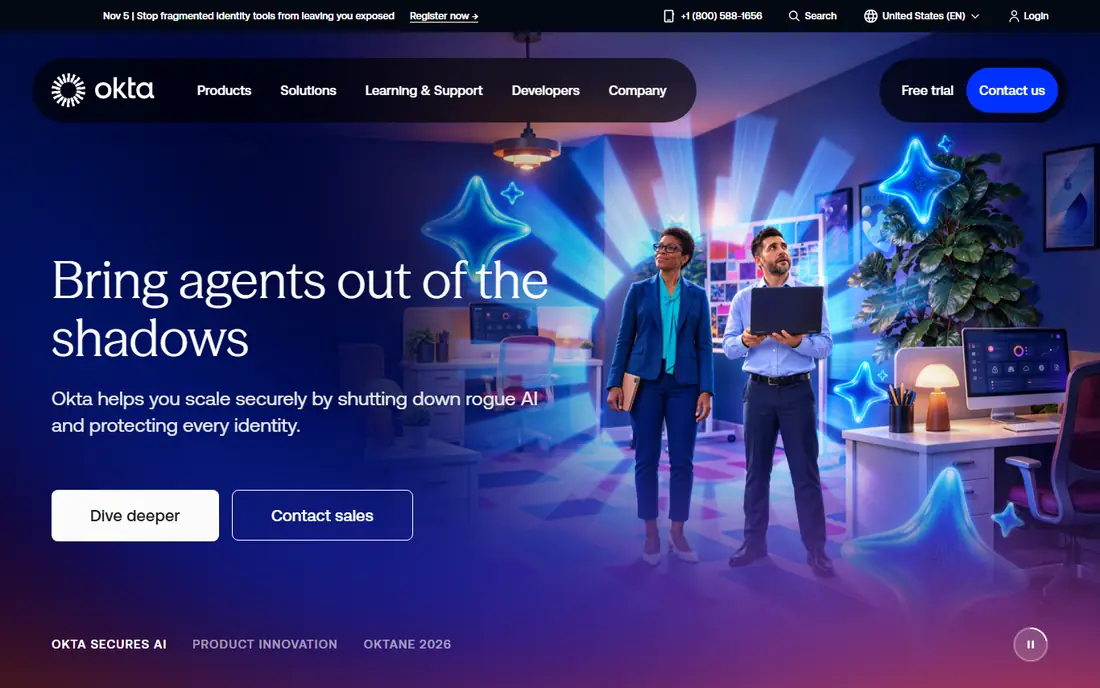 Okta homepage