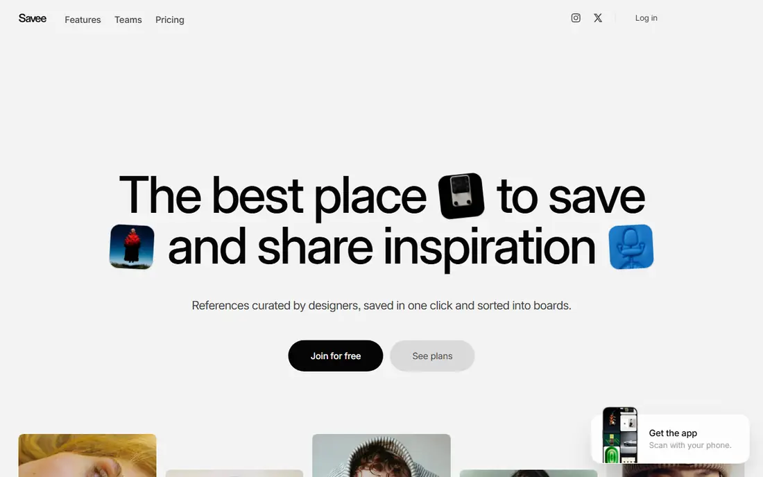 Savee homepage