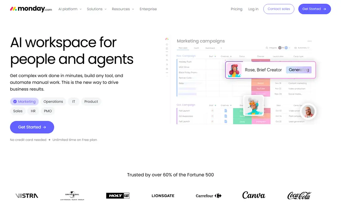 Monday.com homepage
