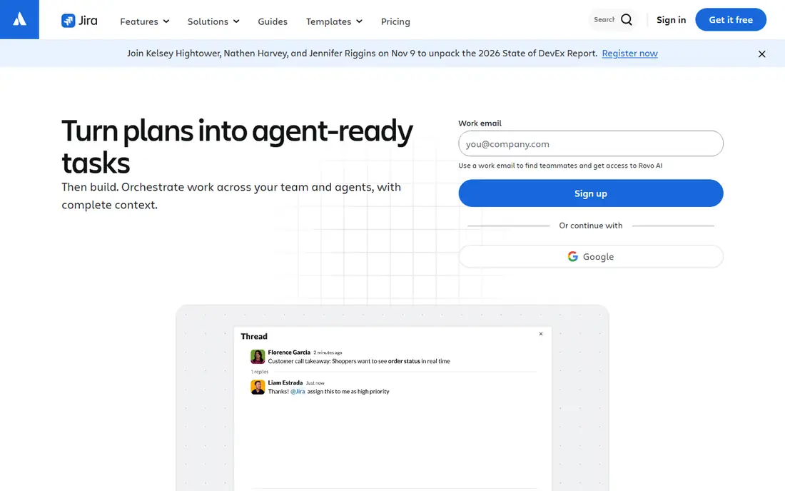 Jira homepage