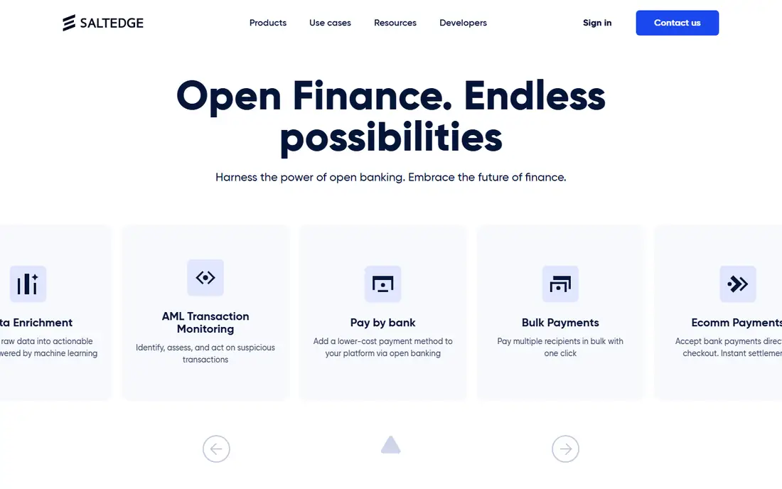 Salt Edge homepage