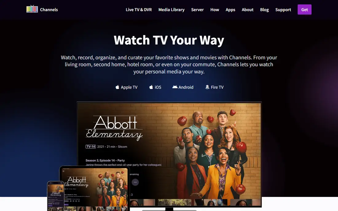 Channels homepage