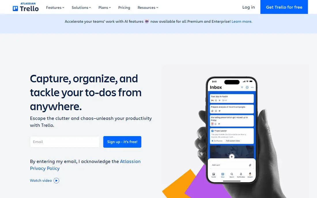 Trello homepage