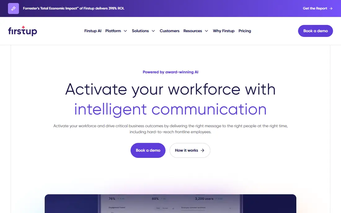 Firstup homepage