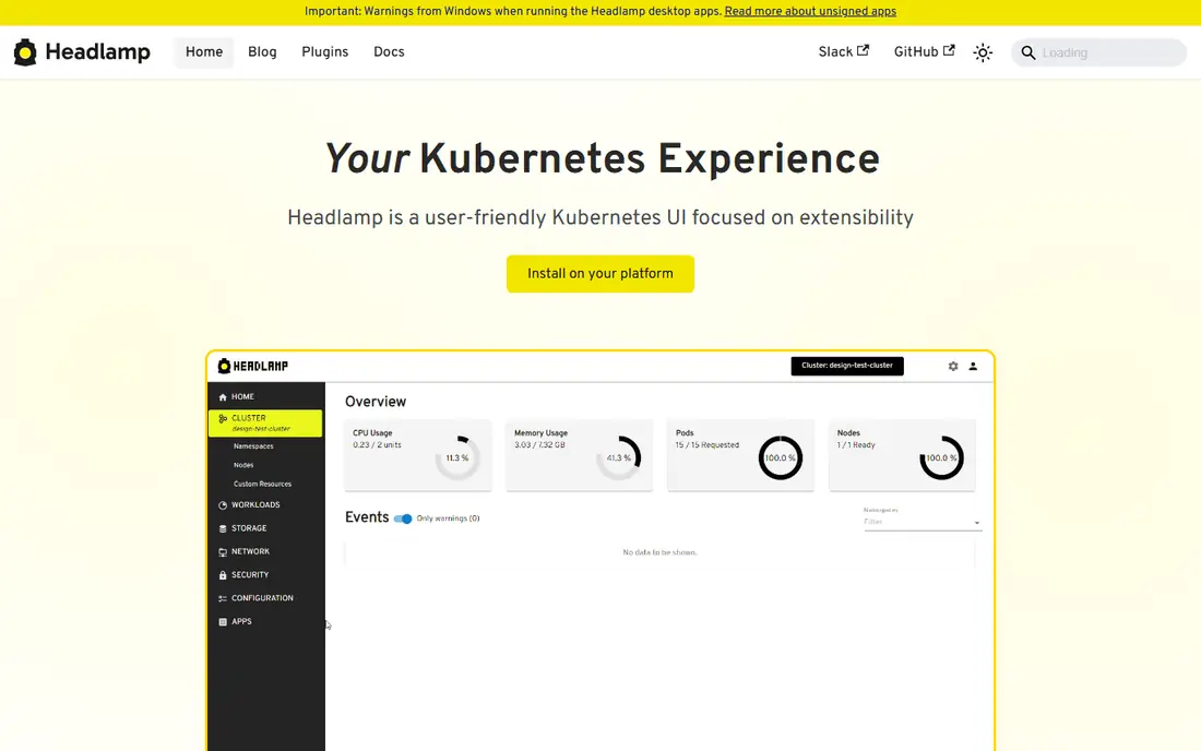 Headlamp homepage