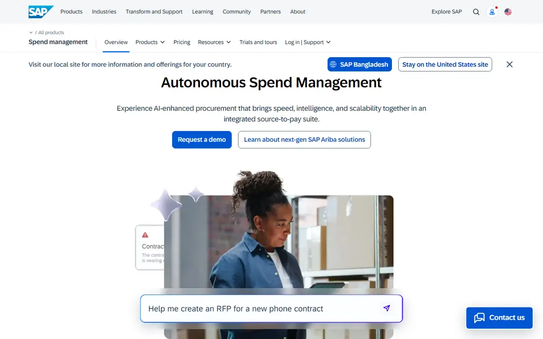 SAP Ariba homepage