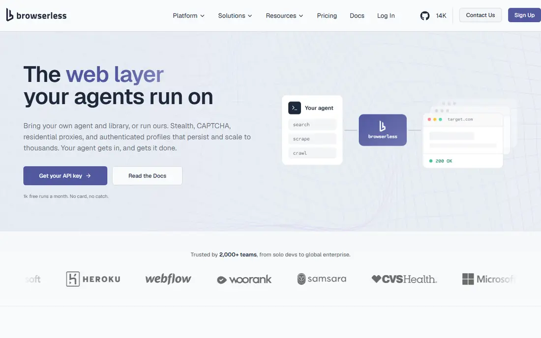 Browserless homepage