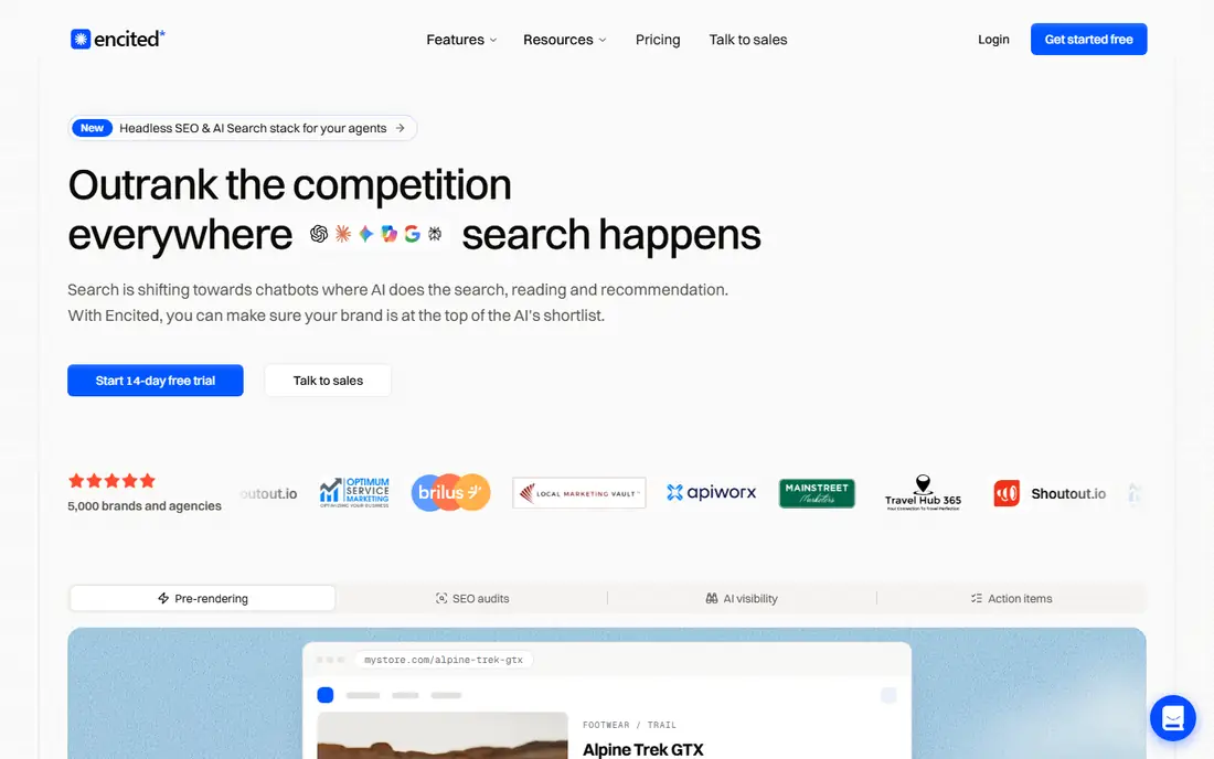 Encited homepage