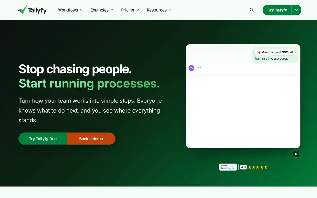 Tallyfy homepage