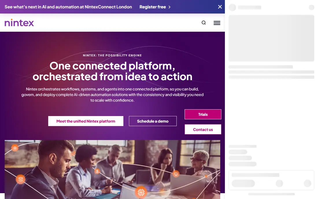 Nintex homepage