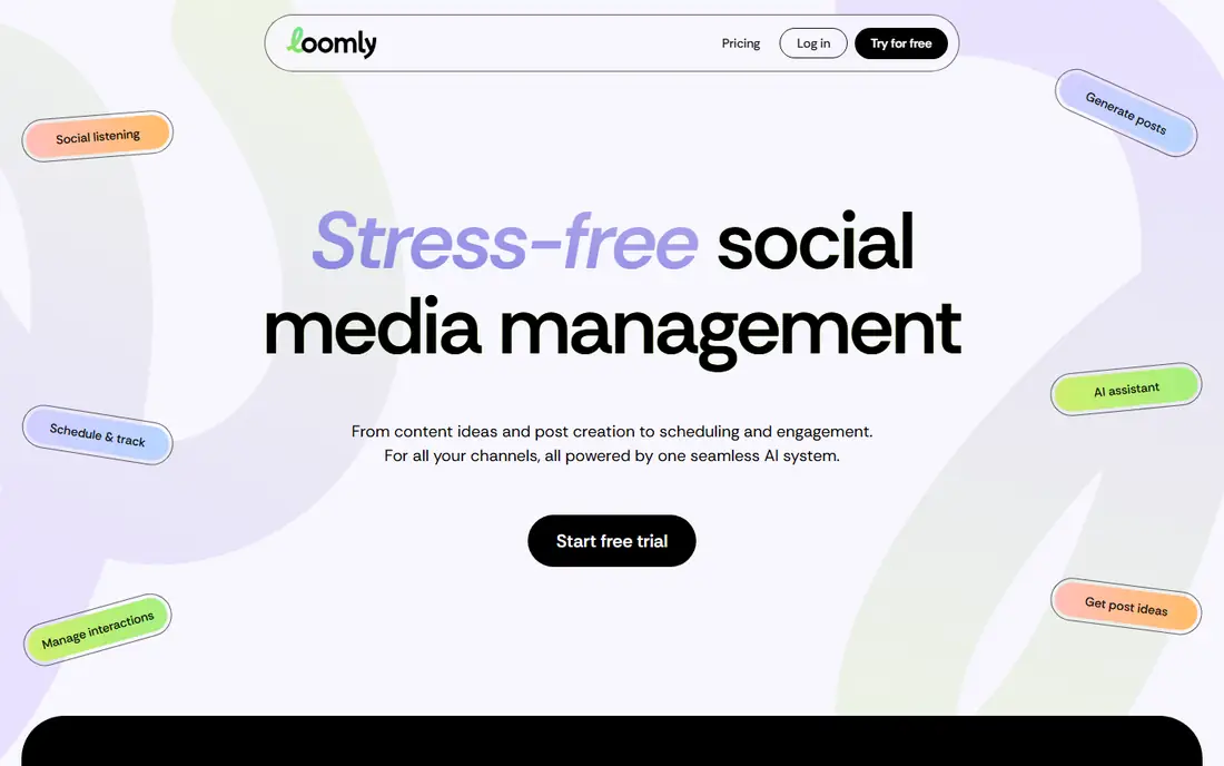 Loomly homepage