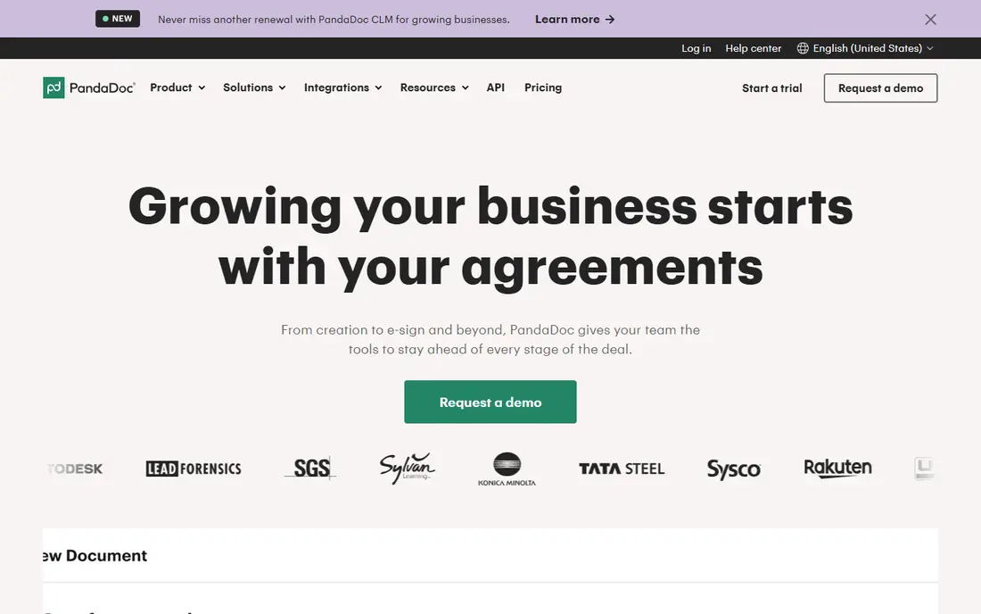 PandaDoc homepage
